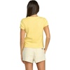 image:imageVolcom Womens Have a Clue Short Sleeve Tee  Fitted TShirt with Striped Neck TapingDust Yellow