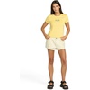 image:imageVolcom Womens Have a Clue Short Sleeve Tee  Fitted TShirt with Striped Neck TapingDust Yellow