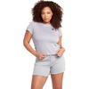 image:imageVolcom Womens Have a Clue Short Sleeve Tee  Fitted TShirt with Striped Neck TapingMoonbeam