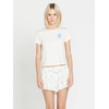 image:imageVolcom Womens Have a Clue Short Sleeve Tee  Fitted TShirt with Striped Neck TapingStar White