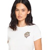 image:imageVolcom Womens Have a Clue Short Sleeve Tee  Fitted TShirt with Striped Neck TapingStar White White