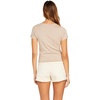image:imageVolcom Womens Have a Clue Short Sleeve Tee  Fitted TShirt with Striped Neck TapingTaupe