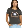 image:imageVolcom Womens Have a Clue Short Sleeve Tee  Fitted TShirt with Striped Neck TapingVintage Black Black