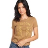 image:imageVolcom Womens Have a Clue Short Sleeve Tee  Fitted TShirt with Striped Neck TapingVintage Brown