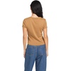 image:imageVolcom Womens Have a Clue Short Sleeve Tee  Fitted TShirt with Striped Neck TapingVintage Brown