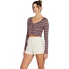 image:imageVolcom Womens Lived in Lounge Fleece Sweat Shorts Regular amp Plus SizeCream 1