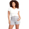 image:imageVolcom Womens Lived in Lounge Rib Short Sleeve V Neck TopStar White