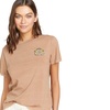 image:imageVolcom Womens Lock It Up Short Sleeve Tee  Crew Neck TShirt with Striped Neck TapingMocha