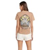 image:imageVolcom Womens Lock It Up Short Sleeve Tee  Crew Neck TShirt with Striped Neck TapingMocha
