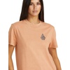 image:imageVolcom Womens Lock It Up Short Sleeve Tee  Crew Neck TShirt with Striped Neck TapingSand Brown