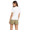 image:imageVolcom Womens Lock It Up Short Sleeve Tee  Crew Neck TShirt with Striped Neck TapingStar White White