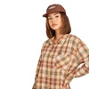 image:imageVolcom Womens Plaid to Meet U Long Sleeve Flannel ShirtDark Clay