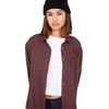 image:imageVolcom Womens Plaid to Meet U Long Sleeve Flannel ShirtMidnight Blue