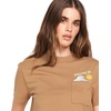 image:imageVolcom Womens Short Sleeve Pocket Dial Tee  Crew Neck TShirt with Chest Pocket and Screen PrintBrown
