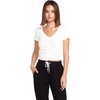 image:imageVolcom Womens Lived in Lounge Rib Short Sleeve V Neck TopStar White