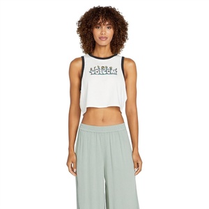 image:imageVolcom Womens Fun Fever Sleeveless Crop Tank TopStar White