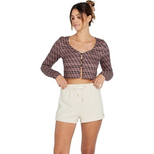 image:imageVolcom Womens Lived in Lounge Fleece Sweat Shorts Regular amp Plus SizeCream 1