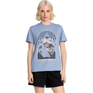 image:imageVolcom Womens Lock It Up Short Sleeve Tee  Crew Neck TShirt with Striped Neck TapingBlue