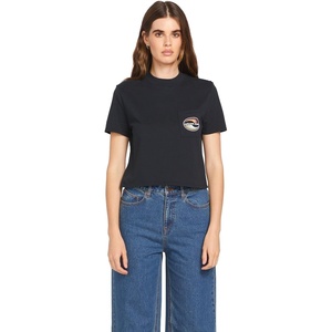 image:imageVolcom Womens Short Sleeve Pocket Dial Tee  Crew Neck TShirt with Chest Pocket and Screen PrintBlack Logo