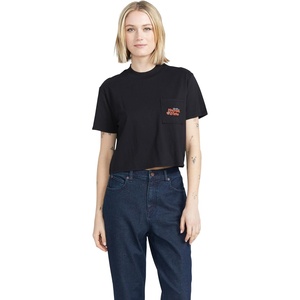 image:imageVolcom Womens Short Sleeve Pocket Dial Tee  Crew Neck TShirt with Chest Pocket and Screen PrintBlack Red
