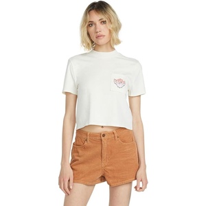 image:imageVolcom Womens Short Sleeve Pocket Dial Tee  Crew Neck TShirt with Chest Pocket and Screen PrintBone White