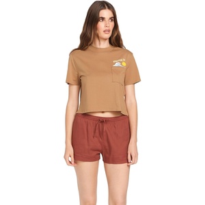 image:imageVolcom Womens Short Sleeve Pocket Dial Tee  Crew Neck TShirt with Chest Pocket and Screen PrintBrown