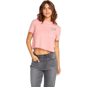 image:imageVolcom Womens Short Sleeve Pocket Dial Tee  Crew Neck TShirt with Chest Pocket and Screen PrintDesert Pink