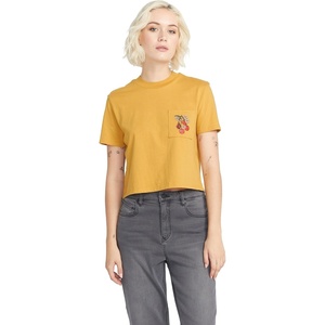 image:imageVolcom Womens Short Sleeve Pocket Dial Tee  Crew Neck TShirt with Chest Pocket and Screen PrintDijon