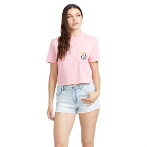 image:imageVolcom Womens Short Sleeve Pocket Dial Tee  Crew Neck TShirt with Chest Pocket and Screen PrintGuava