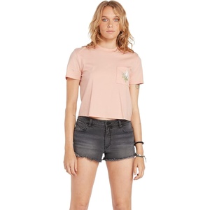 image:imageVolcom Womens Short Sleeve Pocket Dial Tee  Crew Neck TShirt with Chest Pocket and Screen PrintHazey Pink