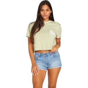 image:imageVolcom Womens Short Sleeve Pocket Dial Tee  Crew Neck TShirt with Chest Pocket and Screen PrintSage