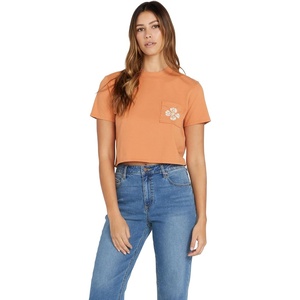 image:imageVolcom Womens Short Sleeve Pocket Dial Tee  Crew Neck TShirt with Chest Pocket and Screen PrintWild Ginger