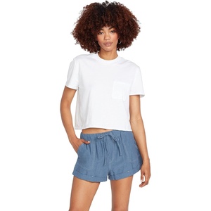 image:imageVolcom Womens Sunday Strut Elastic Waist ShortFlight Blue