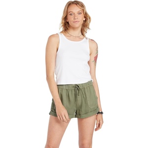 image:imageVolcom Womens Sunday Strut Elastic Waist ShortLight Army