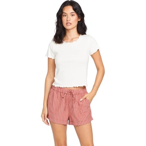 image:imageVolcom Womens Sunday Strut Elastic Waist ShortMauve Rose