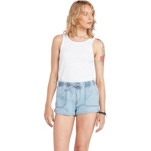 image:imageVolcom Womens Sunday Strut Elastic Waist ShortPale Blue