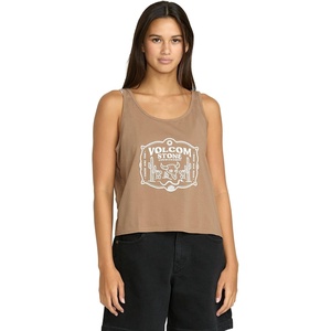image:imageVolcom Womens to The Bank Organic Cotton Graphic Tank Top  Relaxed Boxy Fit Breezy Summer StyleHazelnut