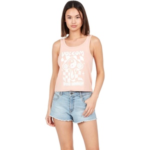 image:imageVolcom Womens to The Bank Organic Cotton Graphic Tank Top  Relaxed Boxy Fit Breezy Summer StyleHazey Pink