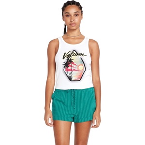 image:imageVolcom Womens to The Bank Organic Cotton Graphic Tank Top  Relaxed Boxy Fit Breezy Summer StyleWhite White