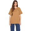 image:imageVolcom Womens Stones Throw Short Sleeve Boyfriend Tee  Organic Cotton Jersey TShirtVintage Brown