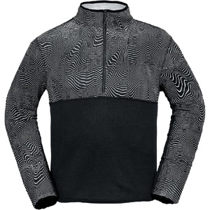 image:imageVolcom Mens Gridlock 14 Zip Mock Neck Snowboard Base Layer Fleece SweatshirtBlack Print