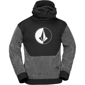 image:imageVolcom Mens Hydro Fleece Riding Hoodie  Waterrepellent Sweatshirt With Storm Hood amp ThumbholesBlack Print