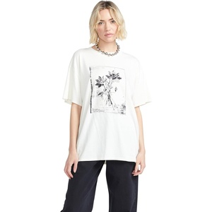 image:imageVolcom Womens Stones Throw Short Sleeve Boyfriend Tee  Organic Cotton Jersey TShirtBone White