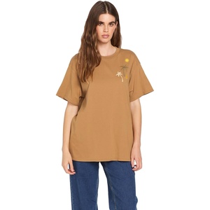 image:imageVolcom Womens Stones Throw Short Sleeve Boyfriend Tee  Organic Cotton Jersey TShirtVintage Brown