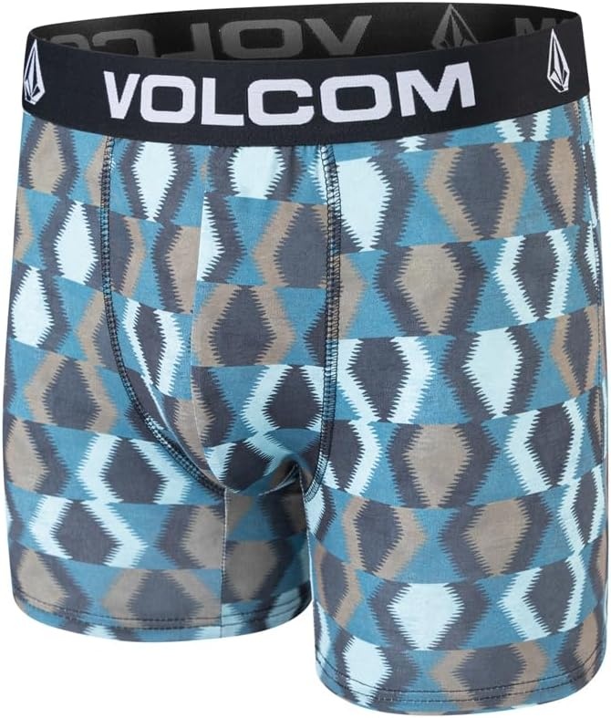 image:imageVolcom Mens Boxer Briefs 3 Pack Poly Spandex Performance FLYLESS Support Boxer Briefs UnderwearMulticoloredMuted BlueBright Teal