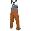 image:imageVolcom Mens Roan Bib Overall Snowboard Pant  15k Waterproof 2layer Repreve FibersCaramel