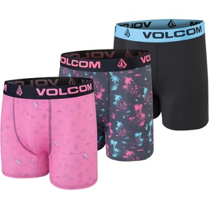 image:imageVolcom Mens Boxer Briefs 3 Pack Poly Spandex Performance FLYLESS Support Boxer Briefs UnderwearPinkCharcoalBlack