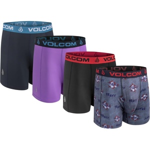 image:imageVolcom Mens Boxer Briefs 4 Pack Poly Spandex Performance Boxer Briefs UnderwearGreyBlackPurpleNavy