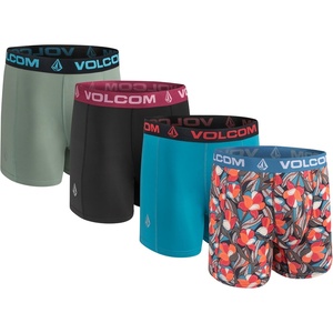 image:imageVolcom Mens Boxer Briefs 4 Pack Poly Spandex Performance Boxer Briefs UnderwearMulticoloredLight BlueBlackLight Green