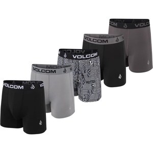 image:imageVolcom Mens Boxer Briefs 5 Pack Poly Spandex Performance Boxer Briefs UnderwearBlackGreyBlackwhiteBlackGrey